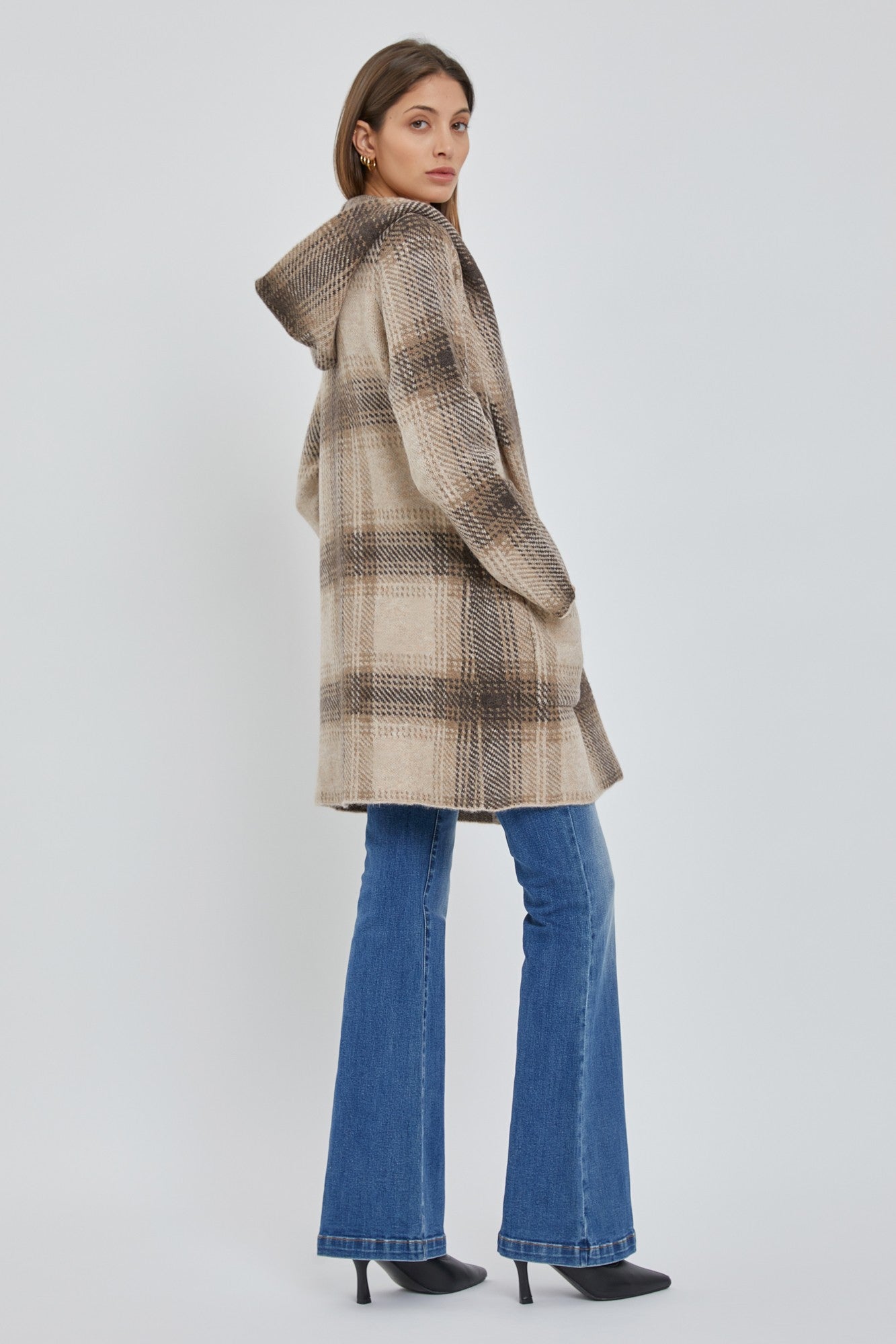 Plaid Open Coat