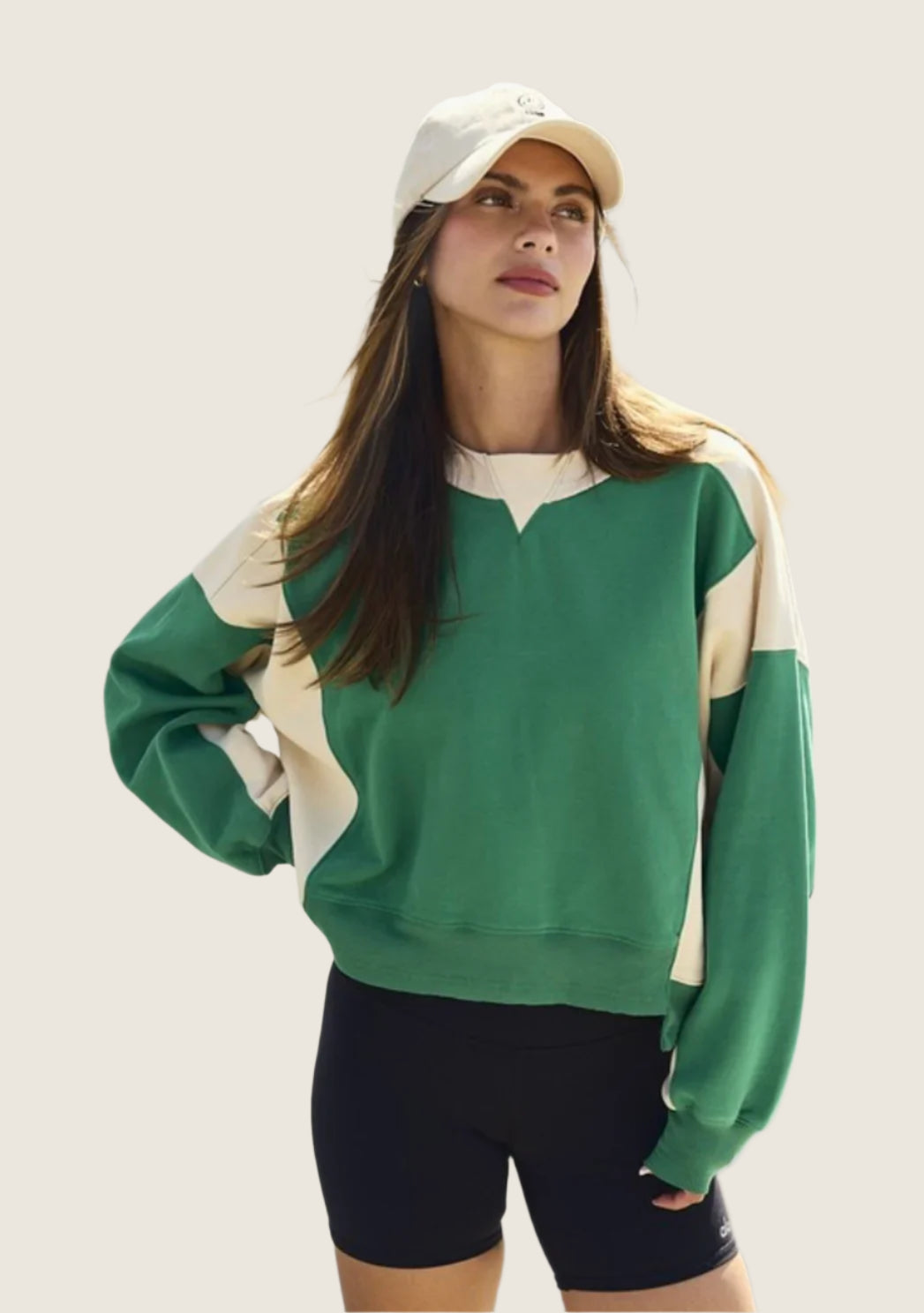 Contrast Colors Pullover Sweatshirt
