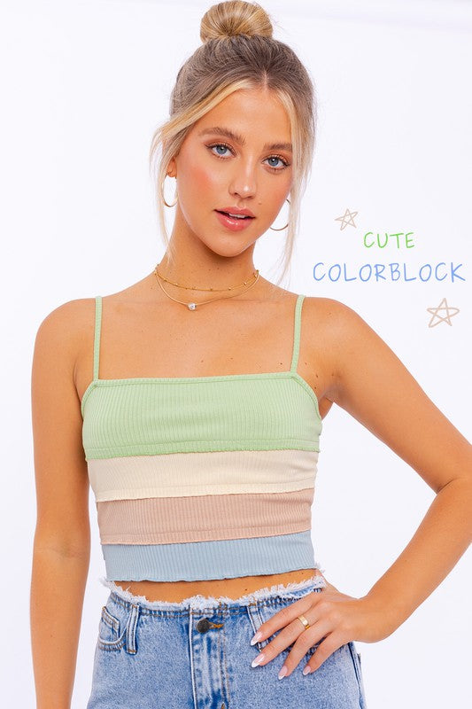 Lettuce Hem Detail Cami Top (shipping Only)