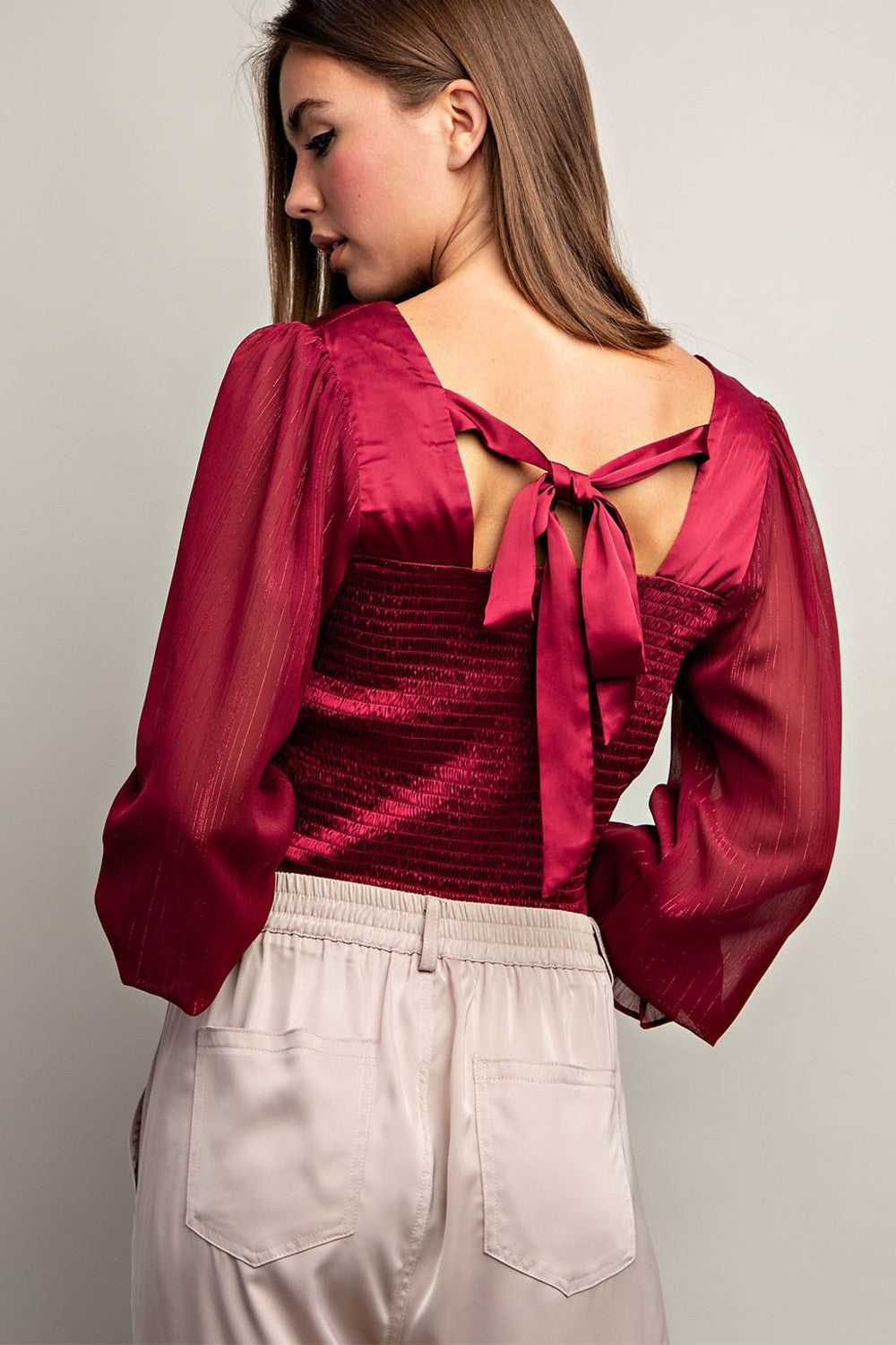 Satin Sheen Blouse Top