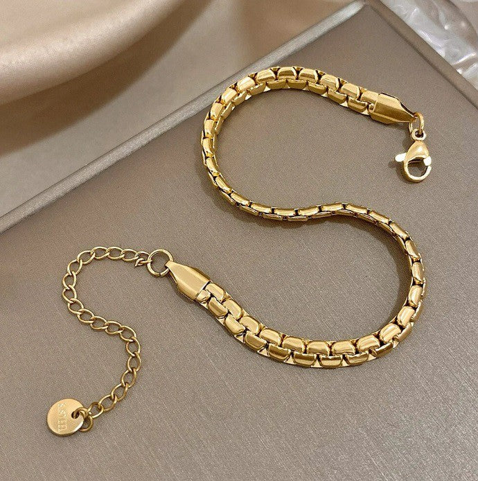 Trendy Gold Plated Chain Bracelet