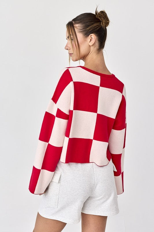 Red Checkered Sweater