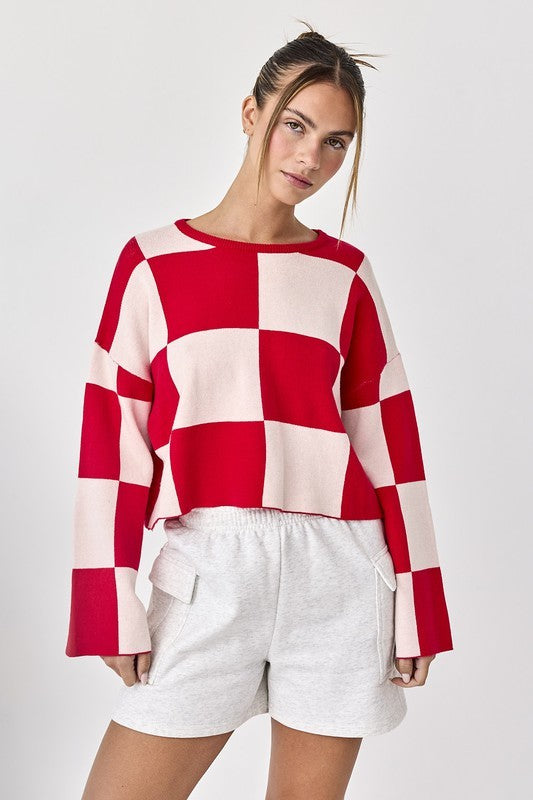 Red Checkered Sweater