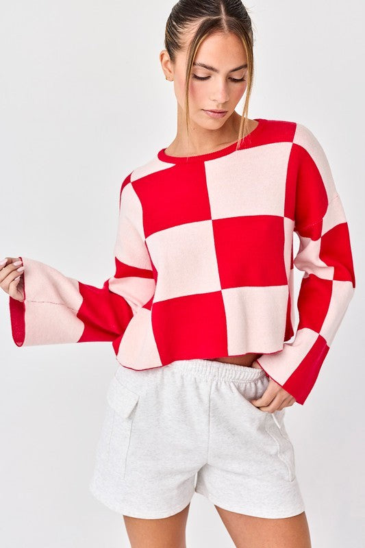 Red Checkered Sweater
