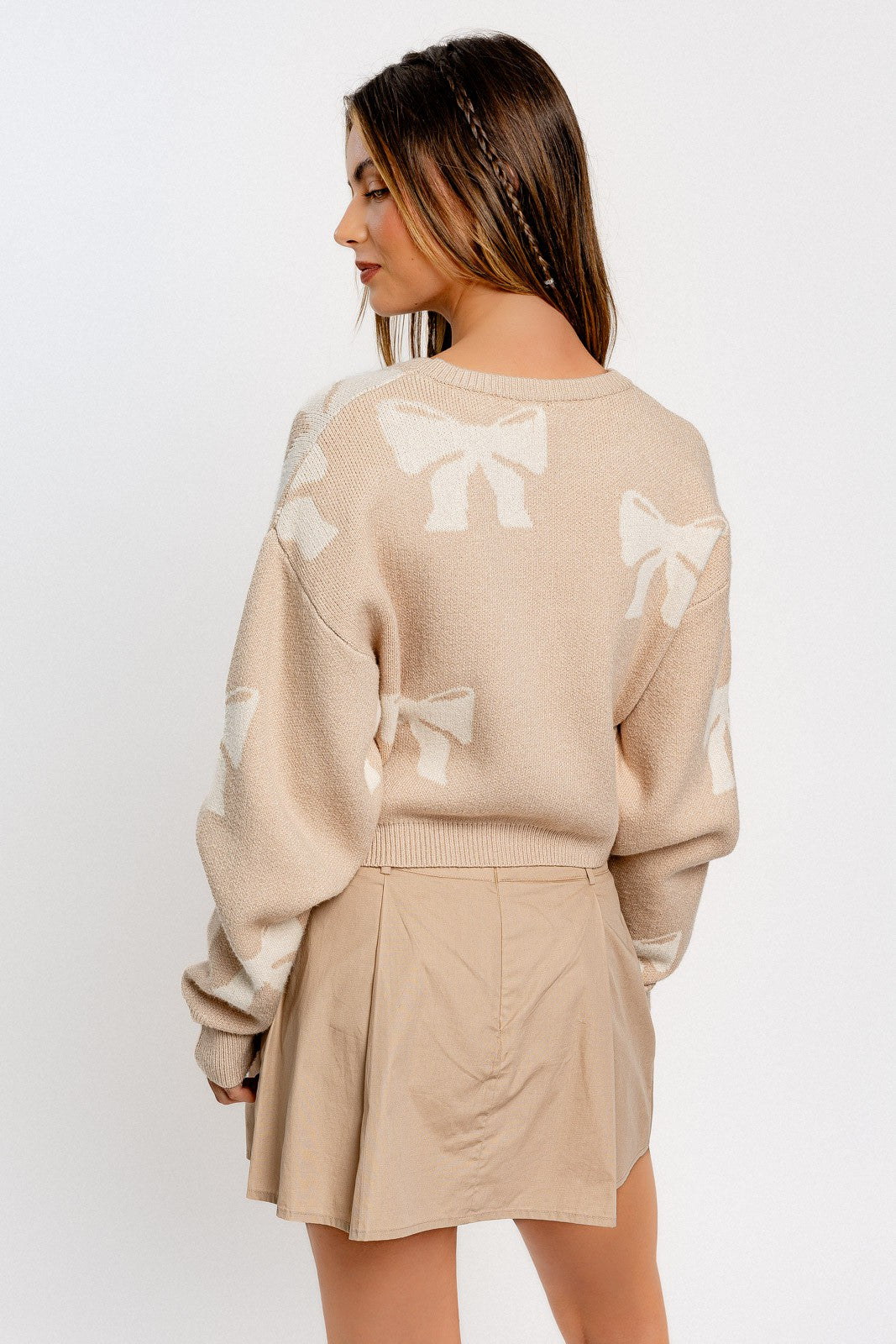 Beige Ribbon Sweater