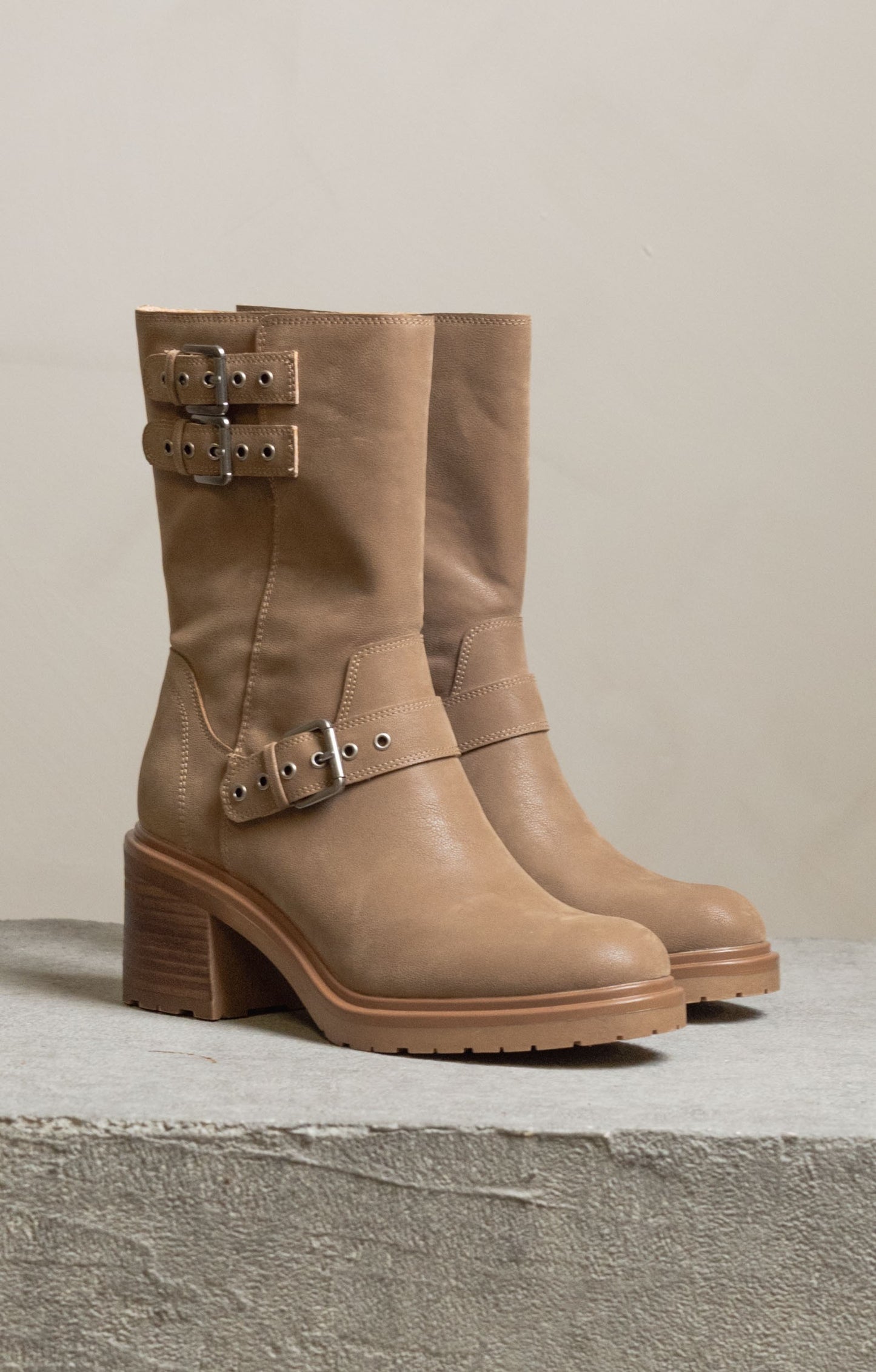 Taupe Moto Rider Boots