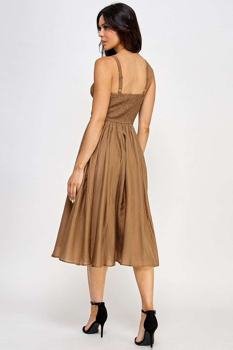 Bustier A-Line Midi Dress