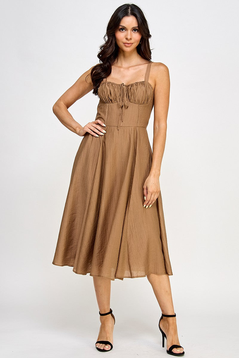 Bustier A-Line Midi Dress