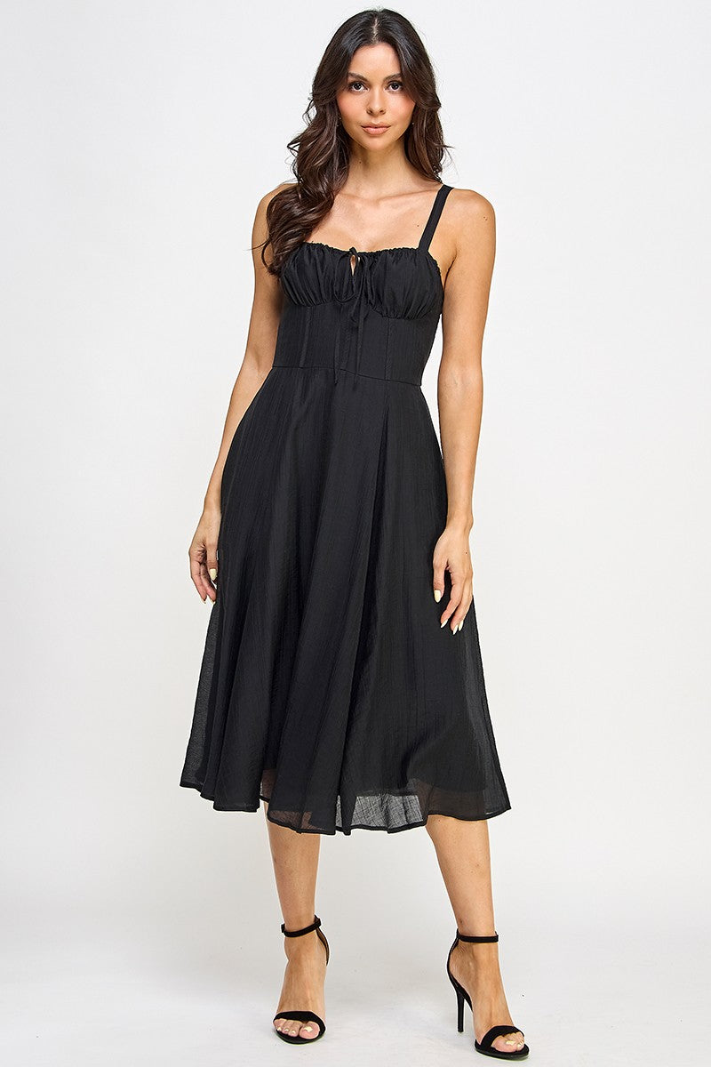 Bustier A-Line Midi Dress