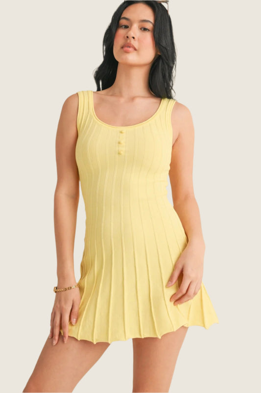 Pleated Knit Mini Active Dress