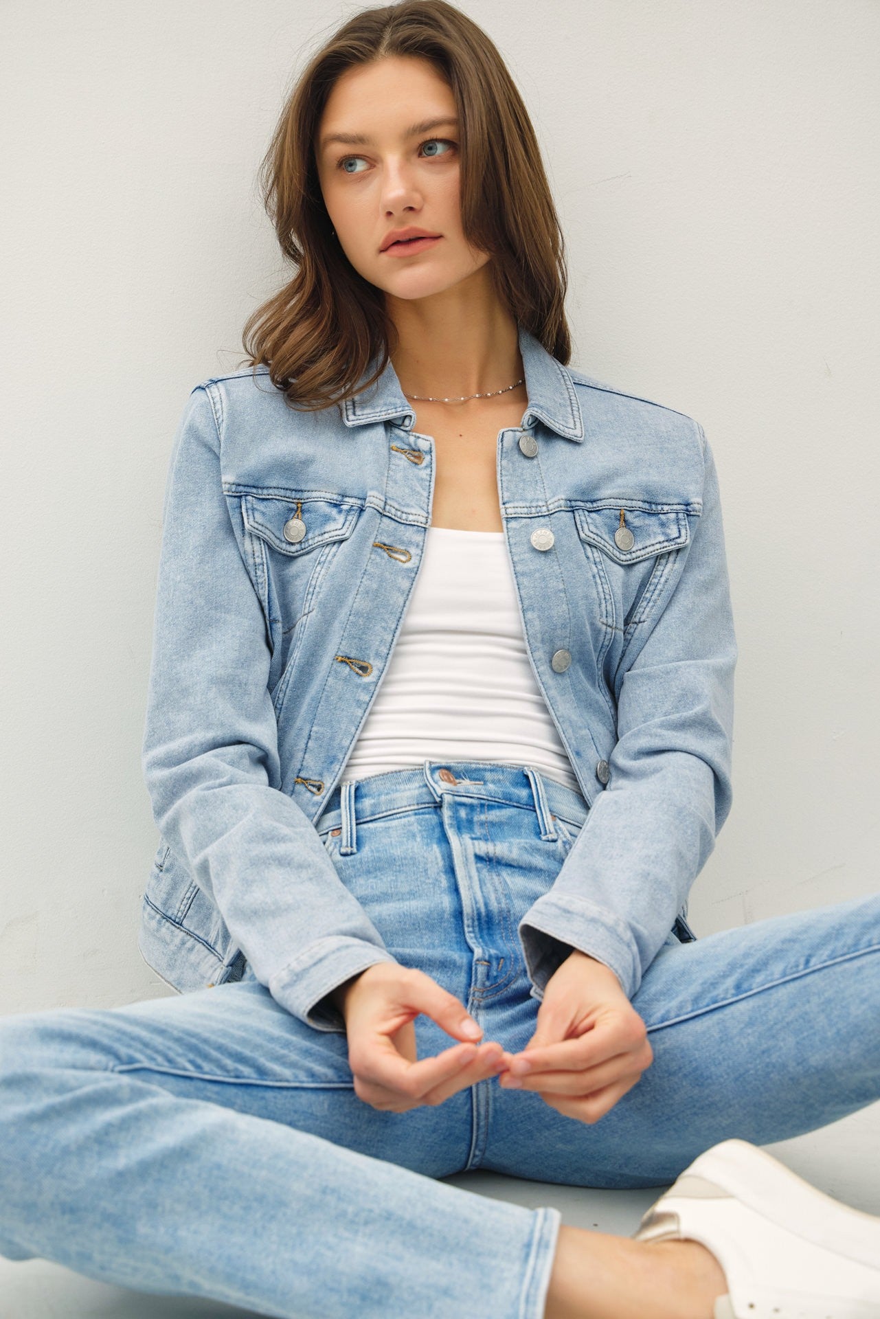 Soft Faux Denim Jacket
