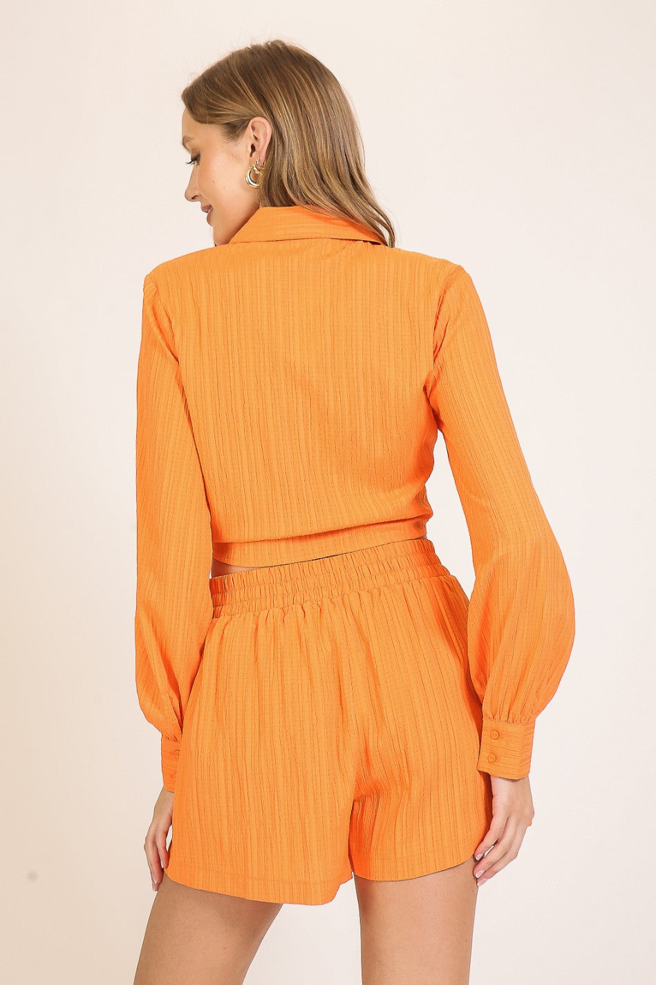 Orange Vacation Shorts Set