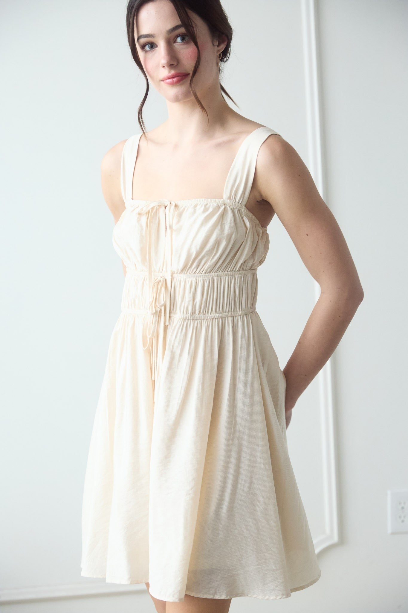 Light Khaki Mini Dress