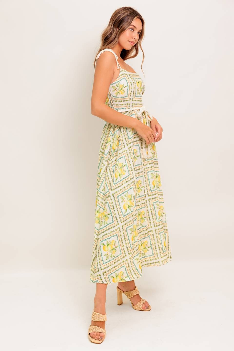 Tuscan Lemon Rope Midi Dress