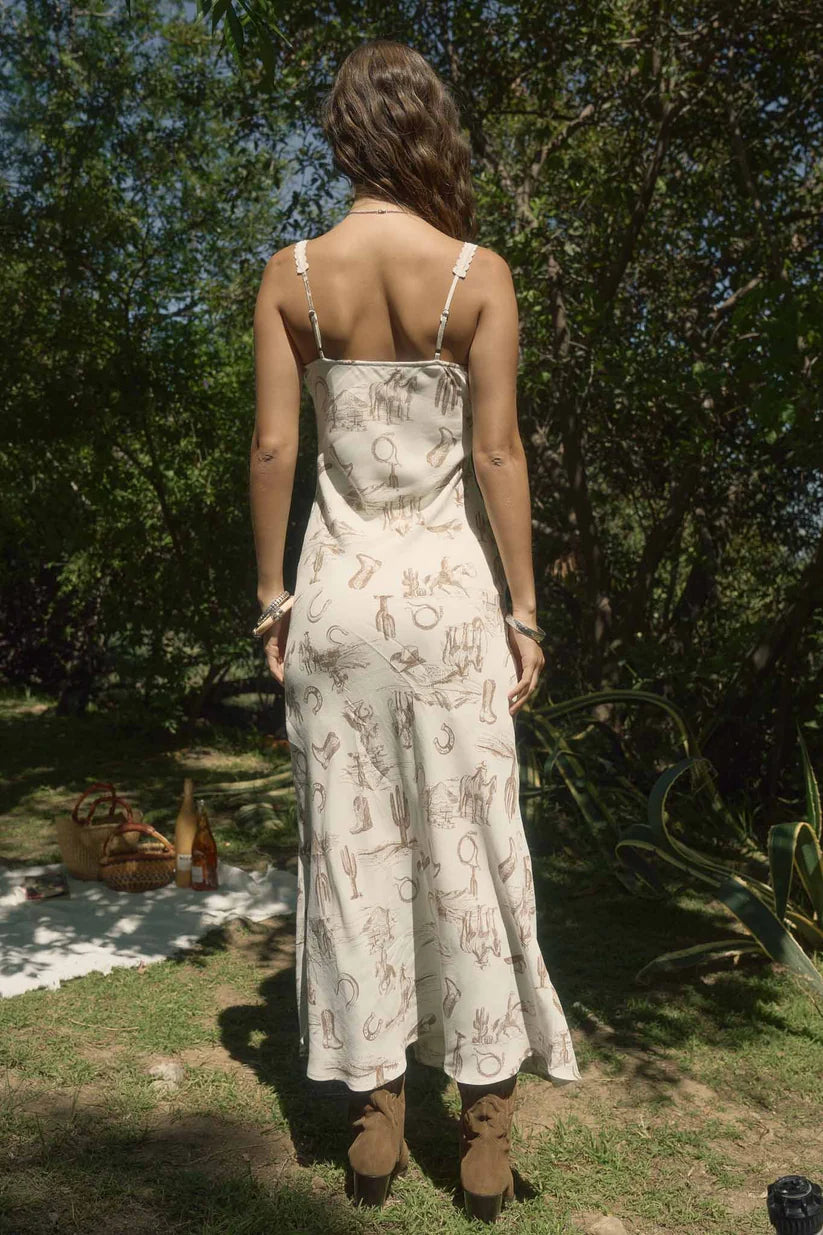 Western Print Midi Dress