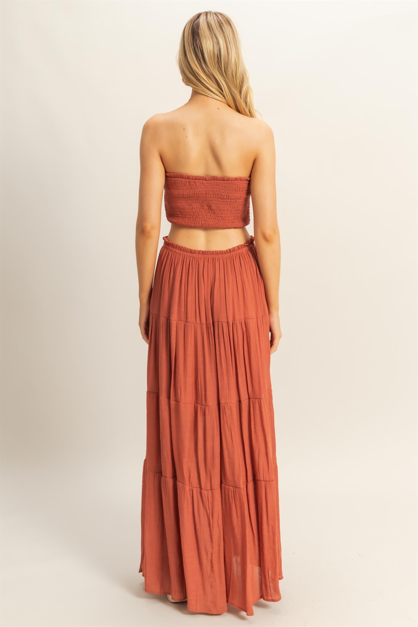 Smocked Top and Maxi Skirt Set