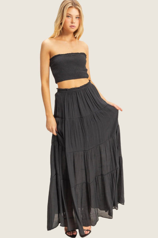 Smocked Top and Maxi Skirt Set