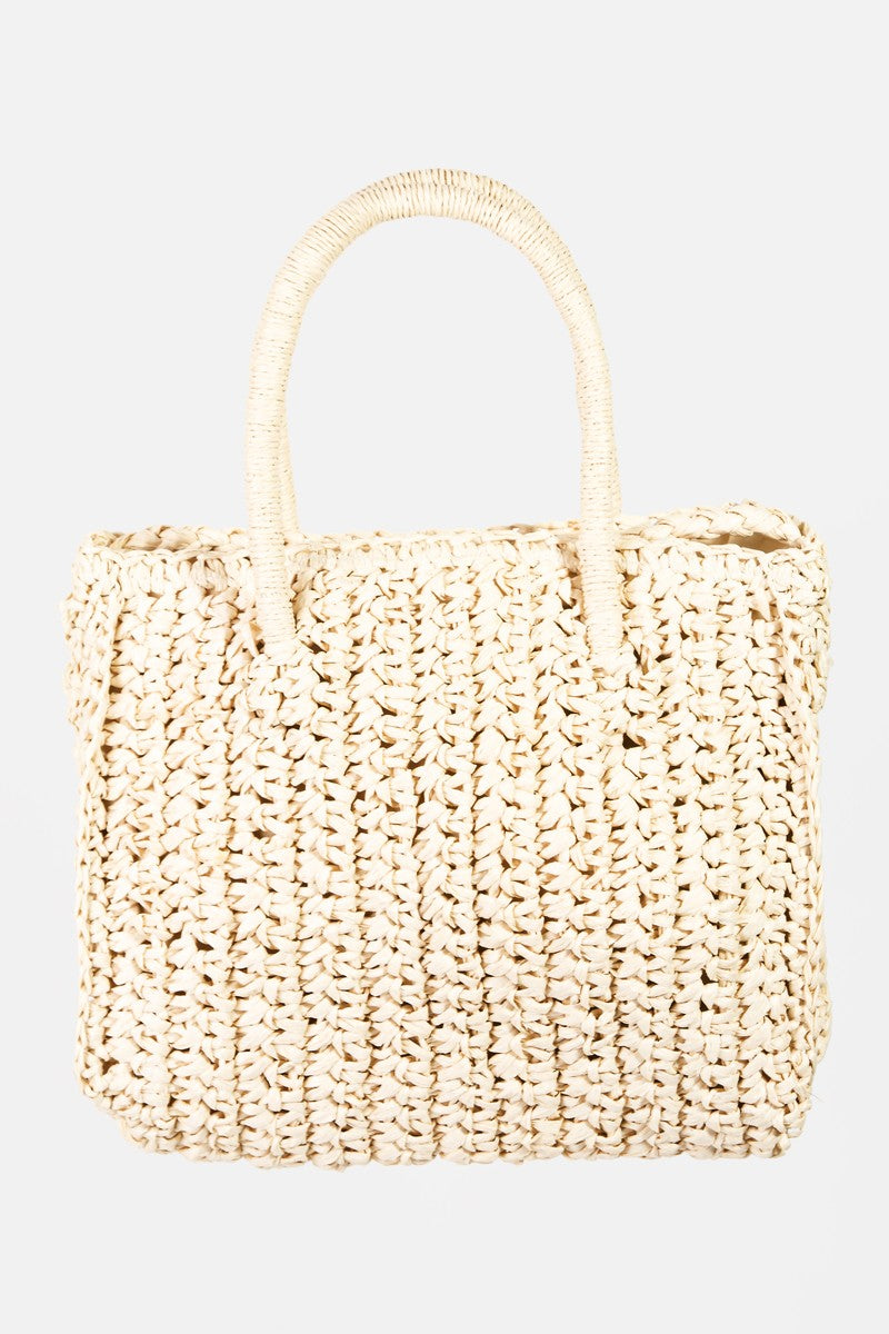 Raffia Braided Square Handbag