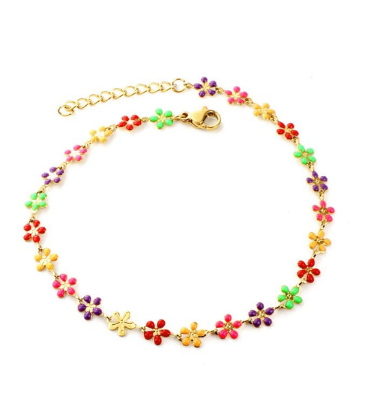 Colorful Daisy Anklet