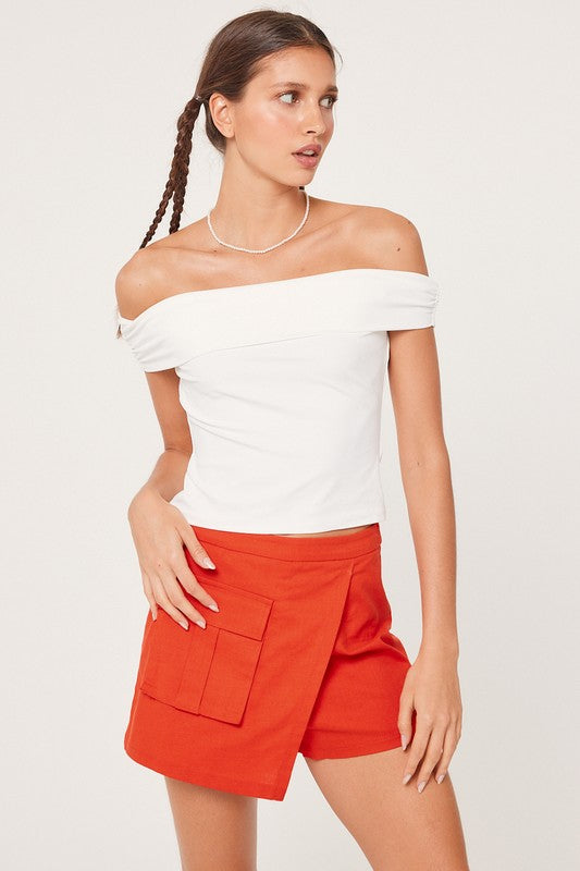 Off Shoulder Straight Neck Top