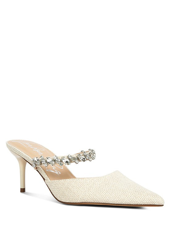 Greta Embellished Kitten Heel (Shipping Only)