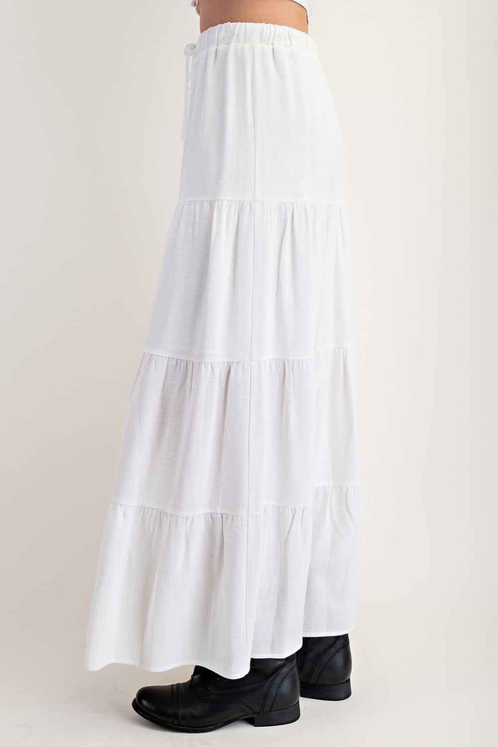 White Linen Maxi Skirt