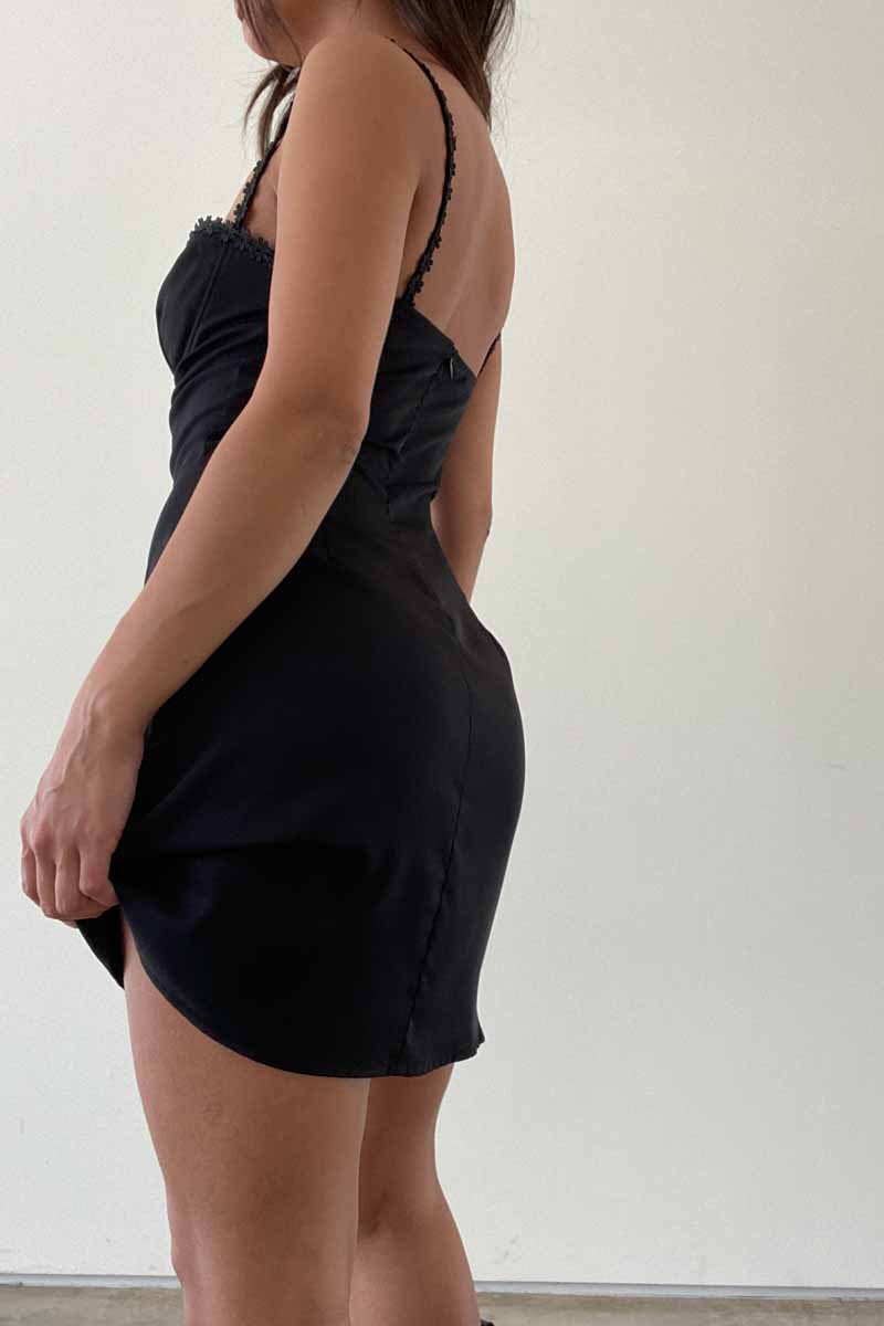 Daisy Black Slip Dress