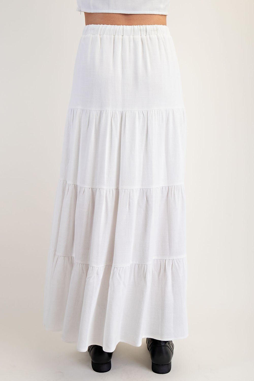 White Linen Maxi Skirt