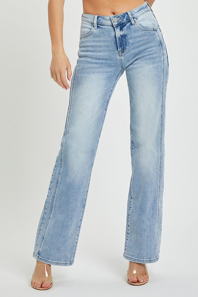 Mid Rise Straight Light Denim