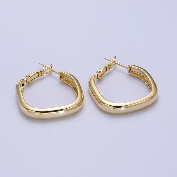 Block Hoop Earrings