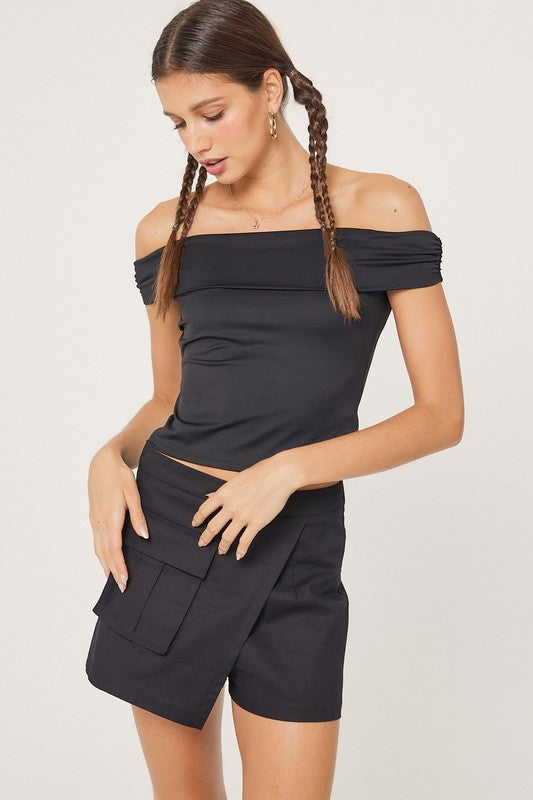 Off Shoulder Straight Neck Top