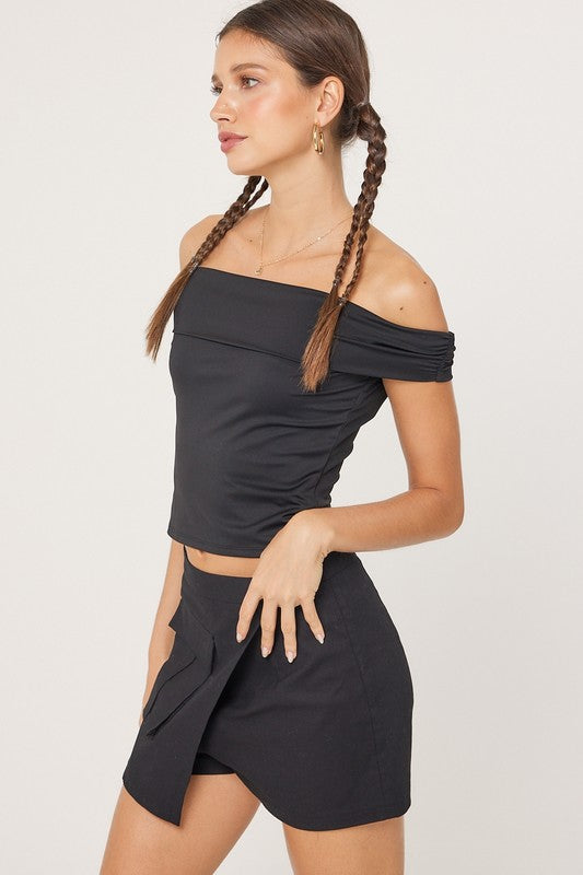 Off Shoulder Straight Neck Top