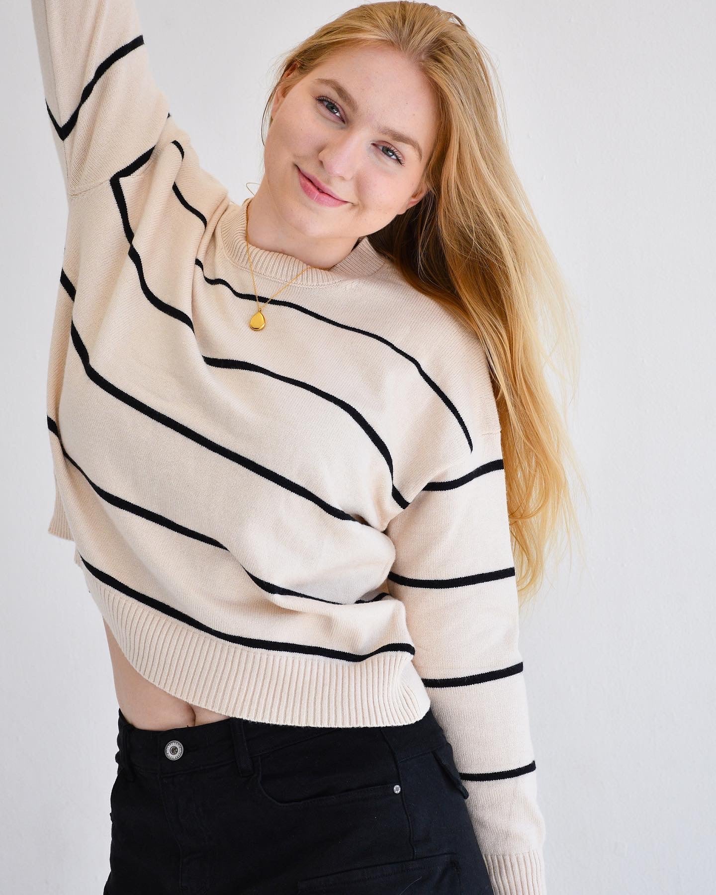 Striped Beige & Black Sweater