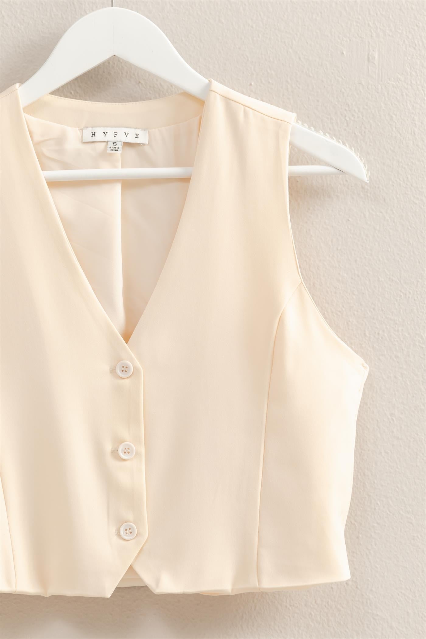 V-Neck Button Vest