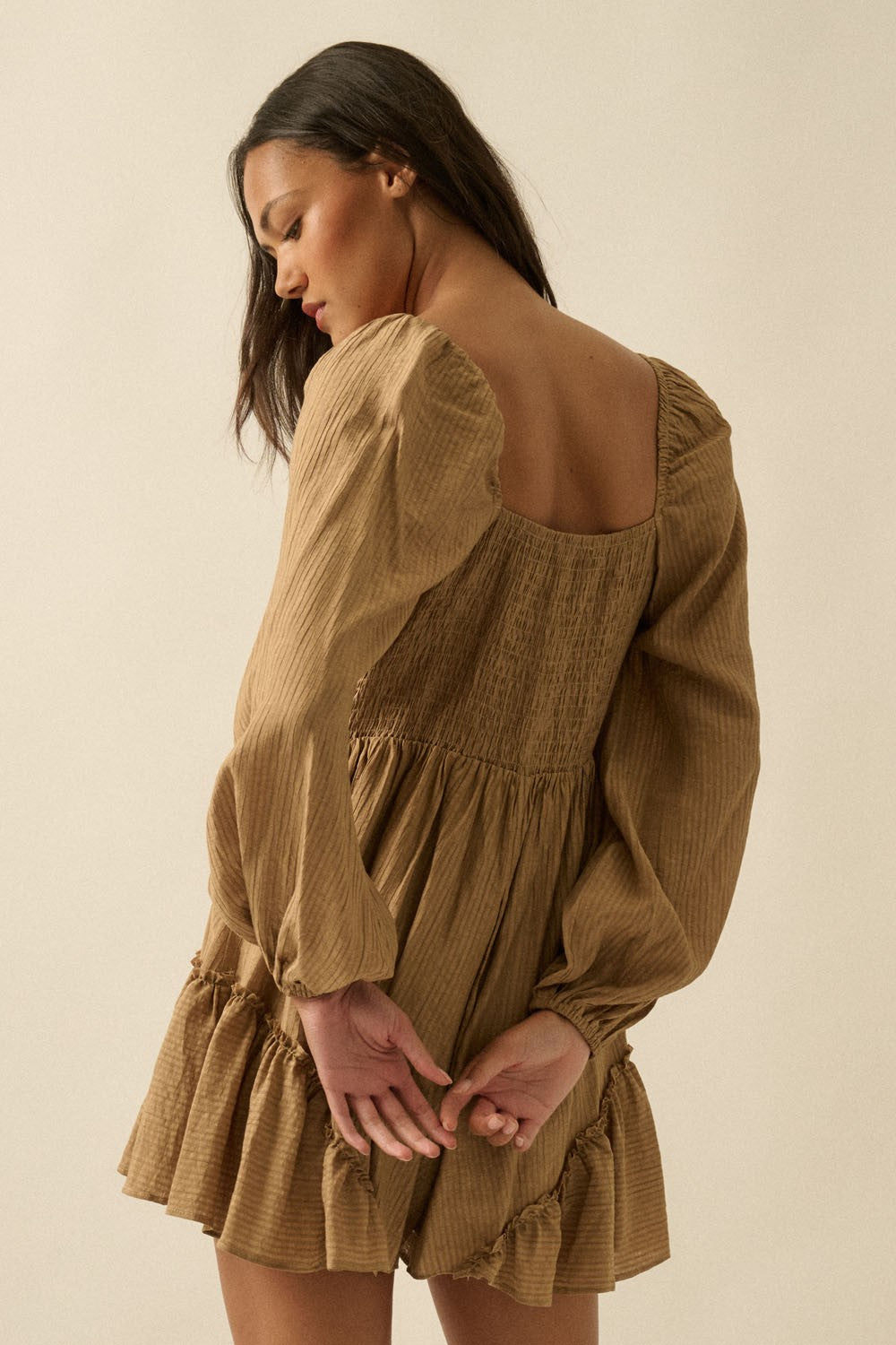 Ruffle Tie Front Flowy Romper