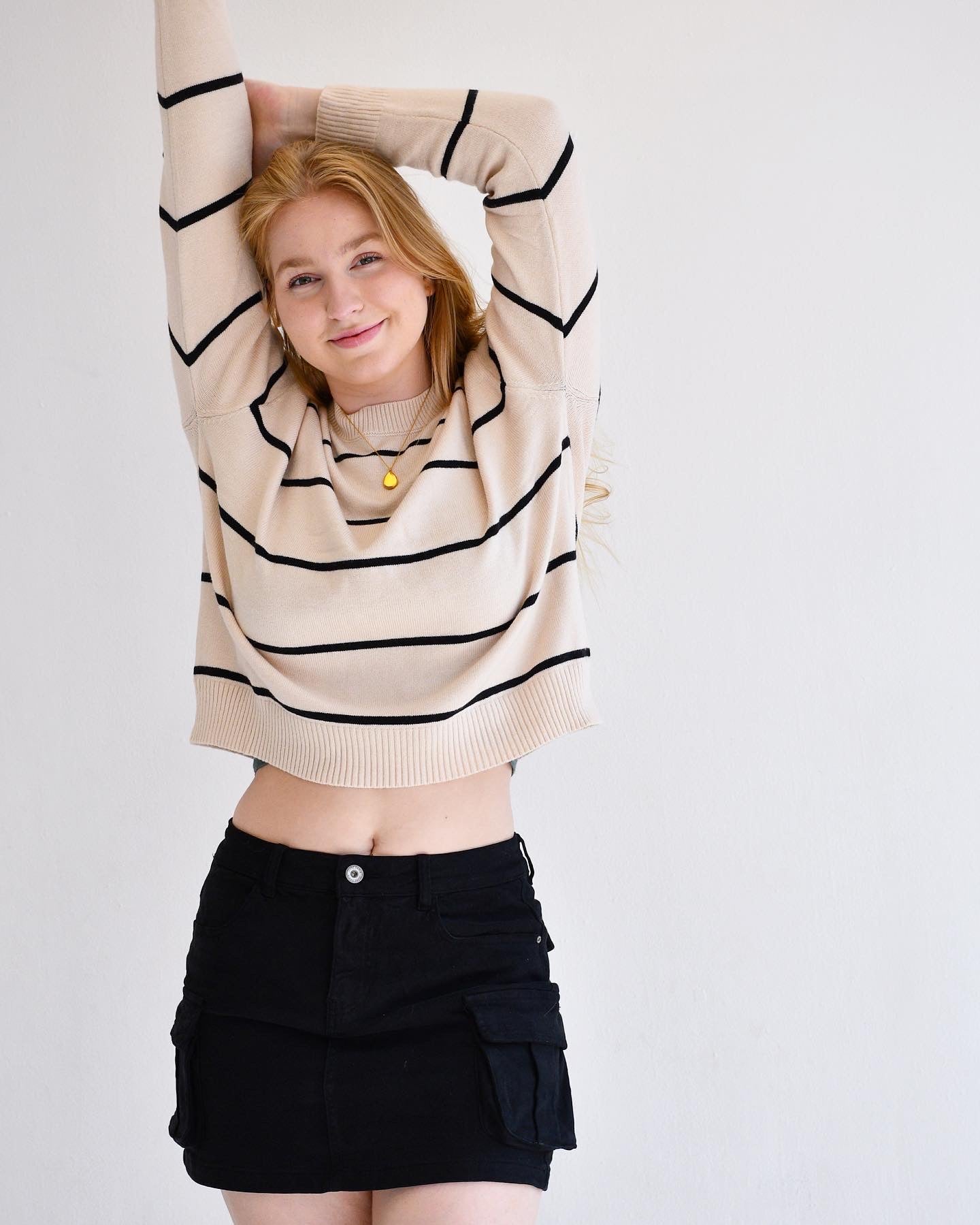 Striped Beige & Black Sweater