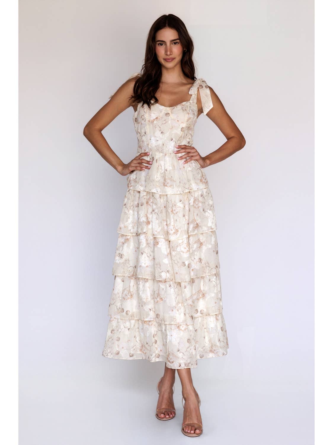 Tiered Ruffle Floral Maxi Dress