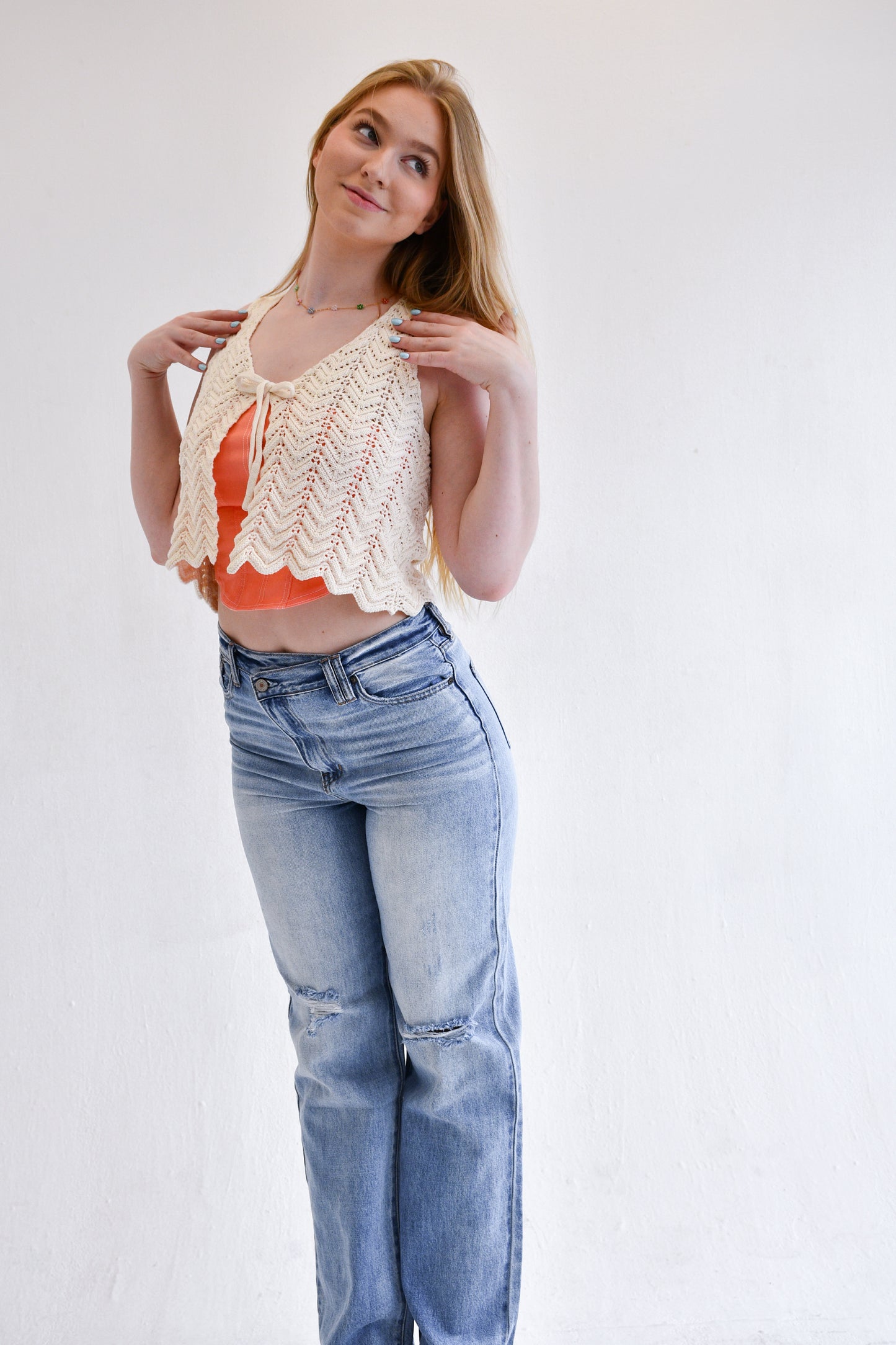 Crochet Tie Vest Top