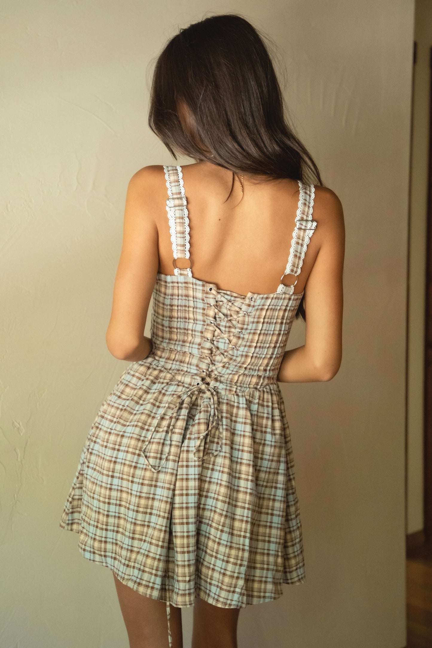 Cottage Plaid Mini Dress