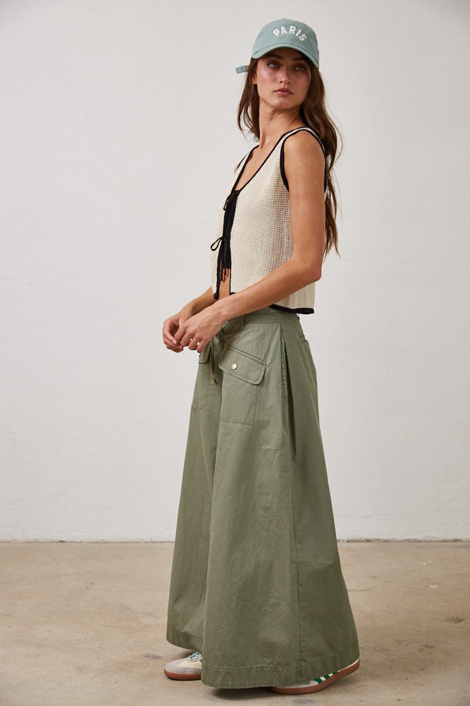 Contrast Knit Tie Vest Top