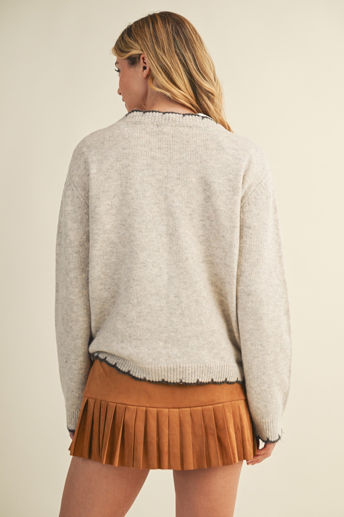 Cowboy Boots Oatmeal Sweater
