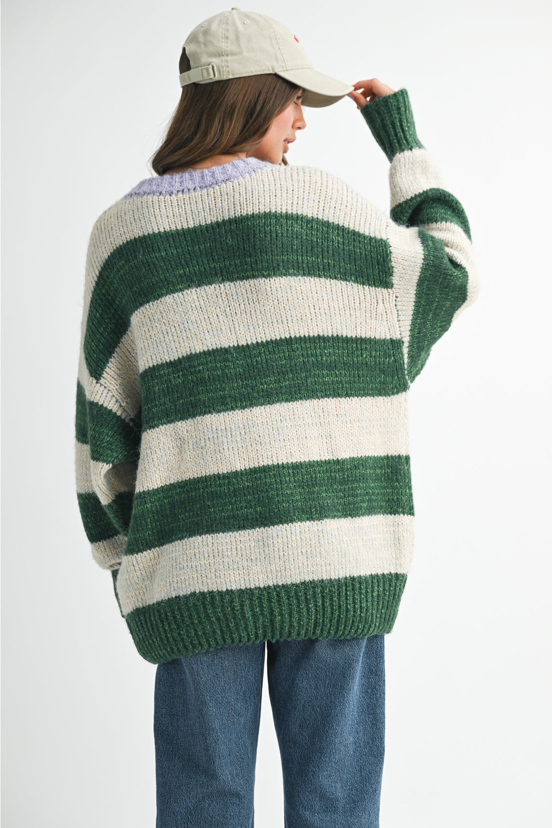 Oversize Green Stripe Sweater