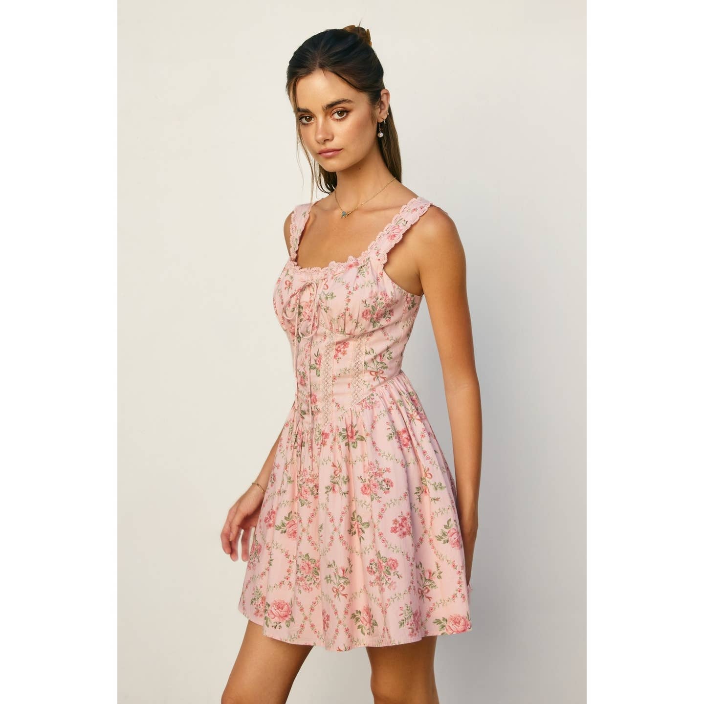 Cottage Charm Pink Mini Dress