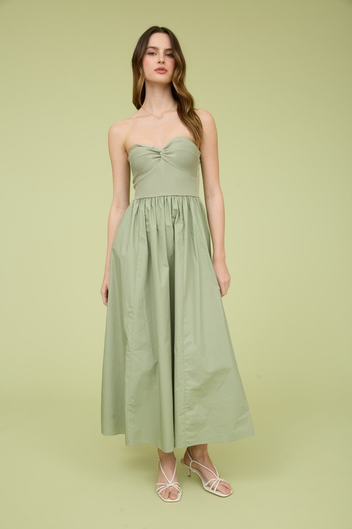 Strapless Twist Bust Maxi Dress