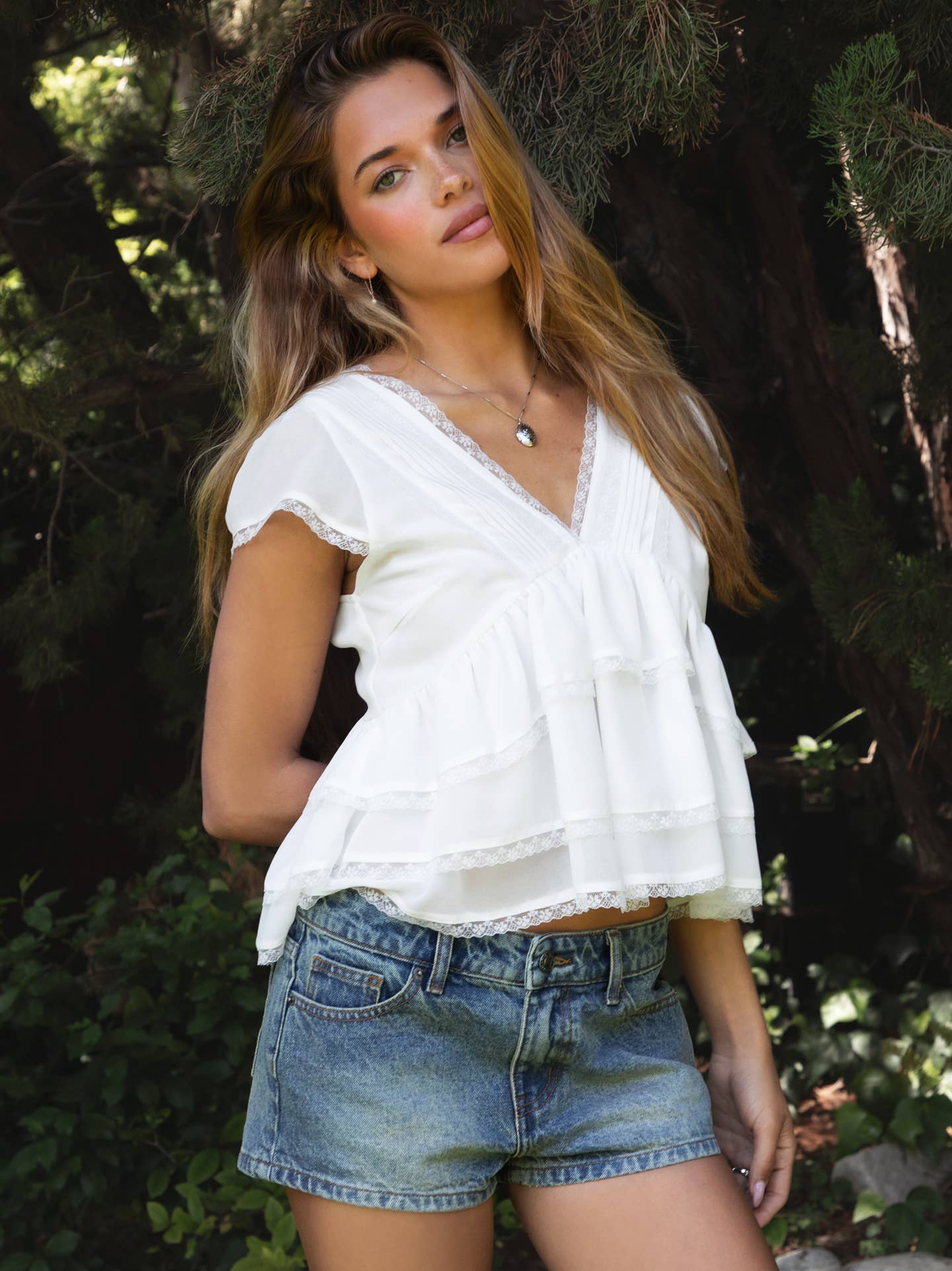 Juliet V-Neck Short Sleeve Top