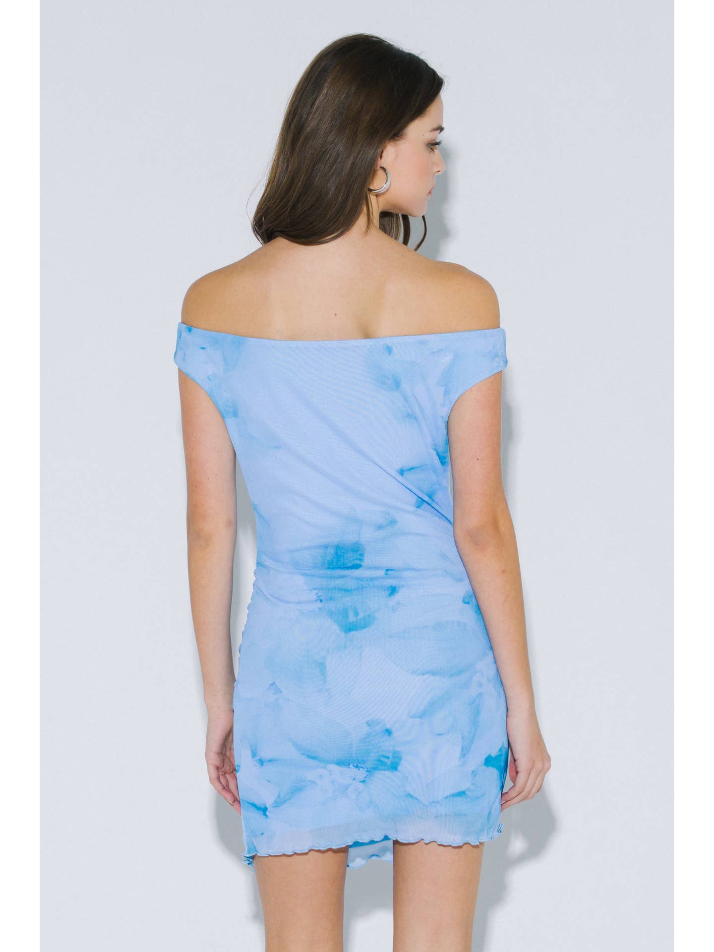 Ruched Off-Shoulder Mini Dress