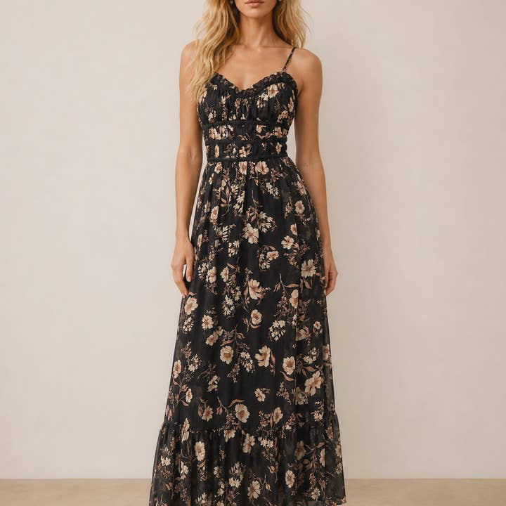 Eclipsed Floral Midi Dress