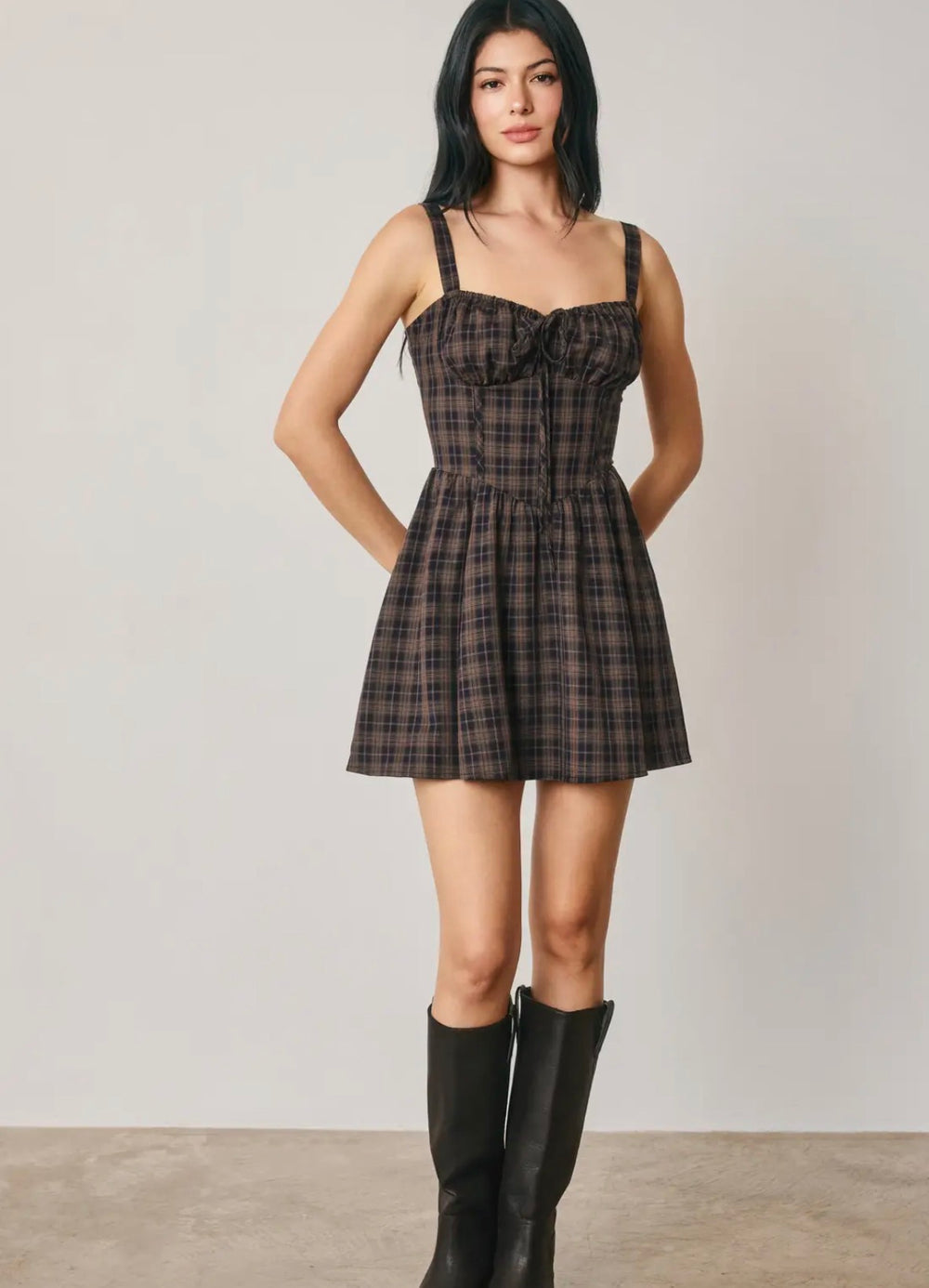 Plaid Sweetheart Mini Dress