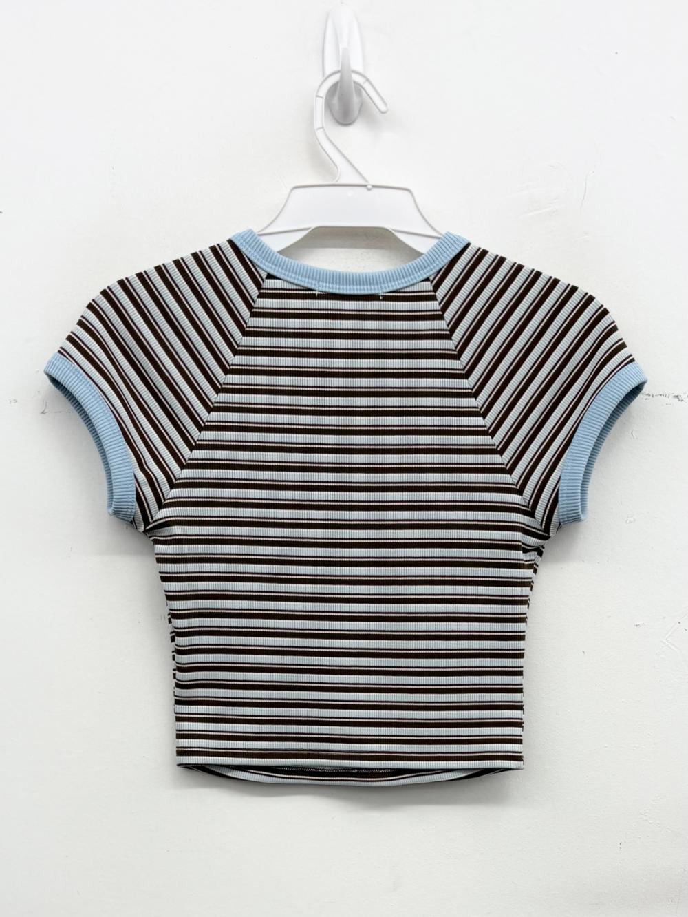 Ribbed Stripe Baby Tee