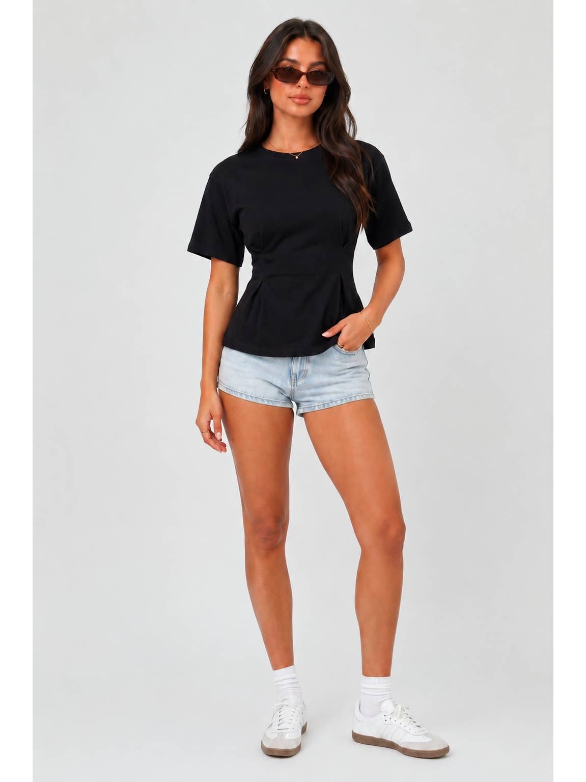 Cinched Waist Soft Tee Top